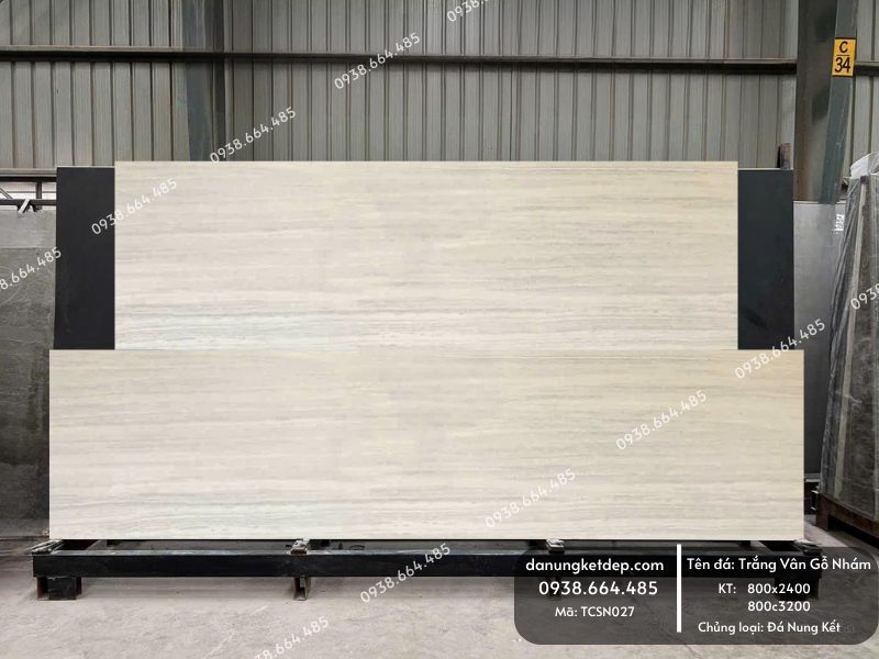 Đá nung kết trắng vân gỗ nhám